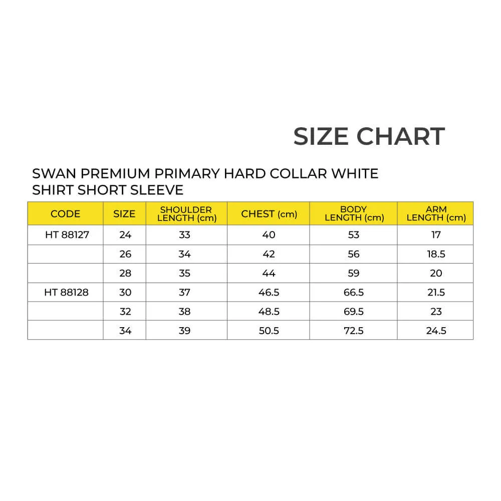 SWAN Premium Primary White Shirt Short Sleeve Boy School Uniform