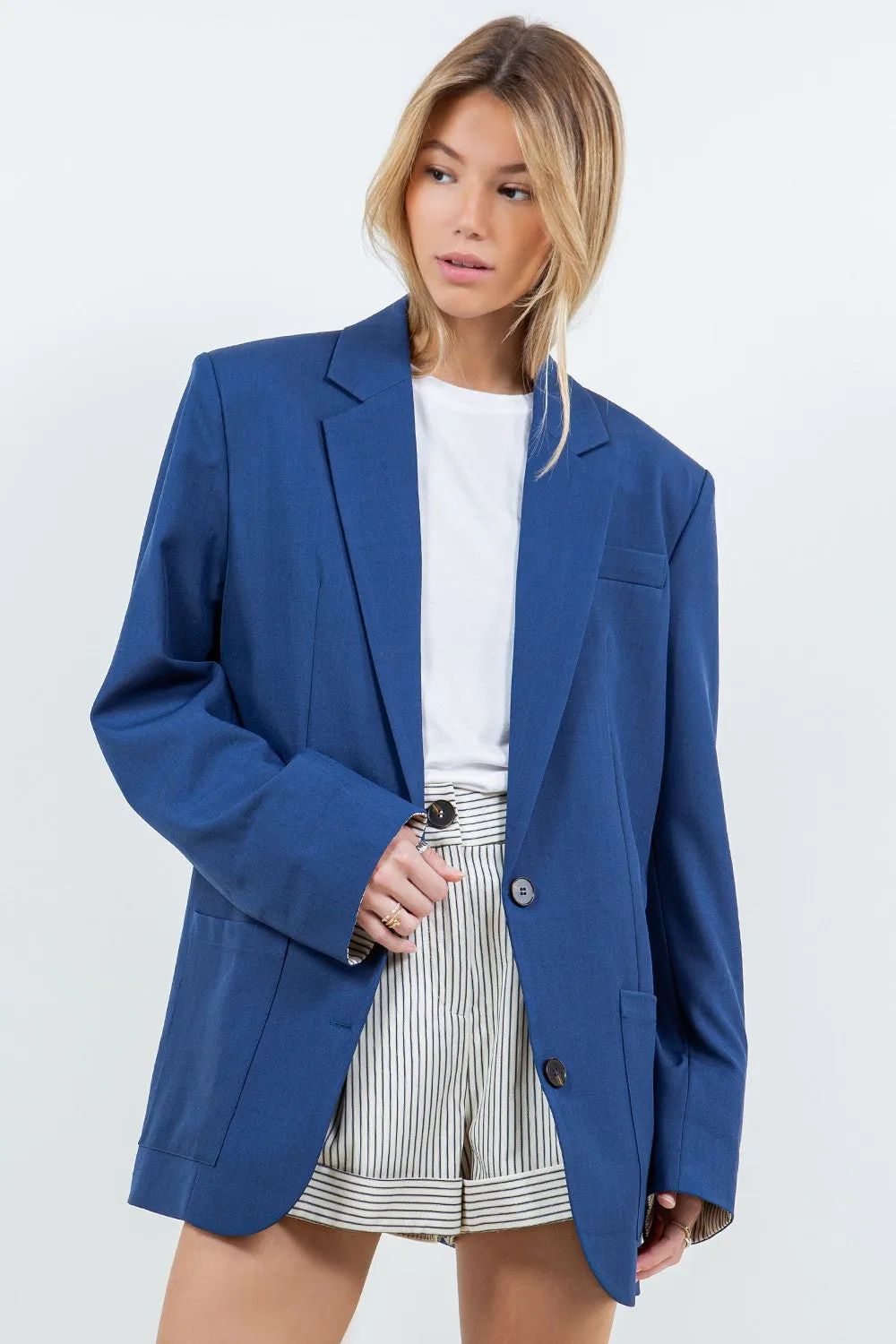 The Blue Striped Detail Blazer