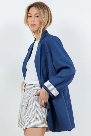 The Blue Striped Detail Blazer