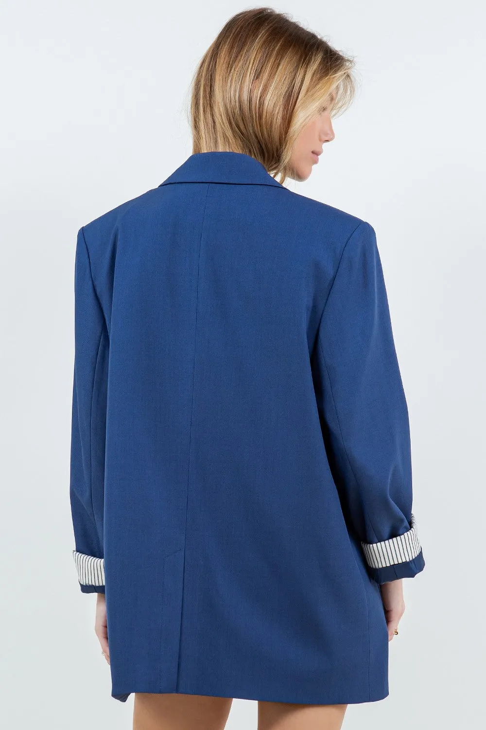The Blue Striped Detail Blazer