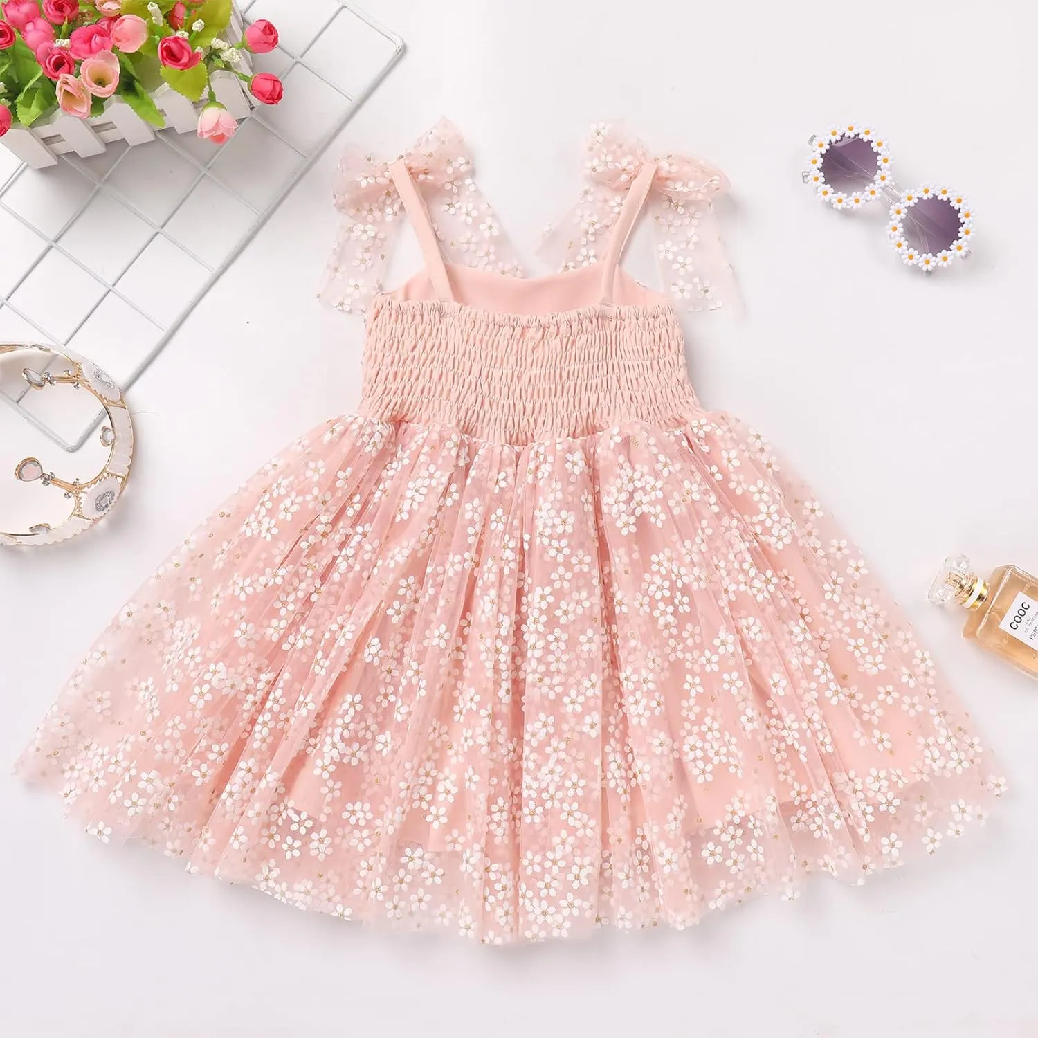 Toddler Baby Tutu Dress Sleeveless Tulle Dress First Birthday Cake Smash Pageant Clothes for Photo Shoot