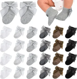 Toulite 12 Pairs Preemie Socks Baby Girls Boys Premature Ruffle Turn Cuff Cotton Sock Hospital NICU for Newborn