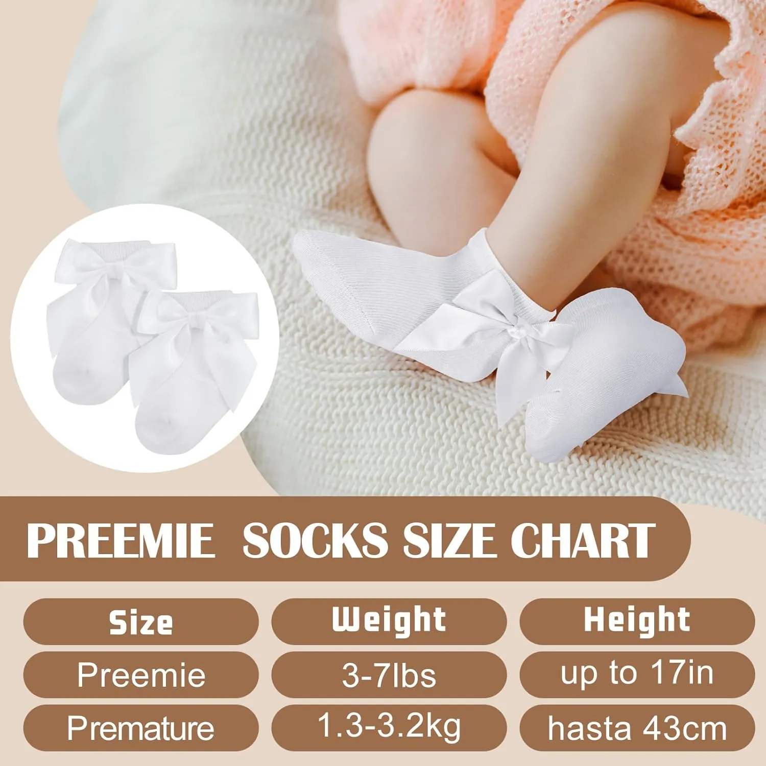 Toulite 12 Pairs Preemie Socks Baby Girls Boys Premature Ruffle Turn Cuff Cotton Sock Hospital NICU for Newborn