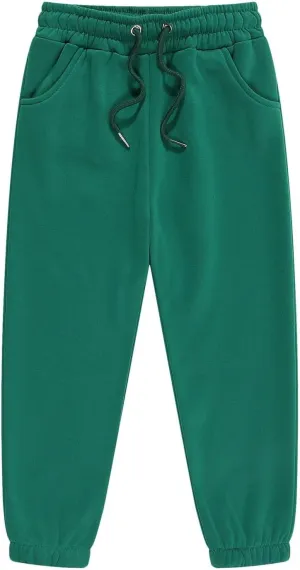 Unisex Basic Sweatpants Pull on Casual Joggers Boys Girls Solid Color Elastic Waist Athletic Pants with Pockets