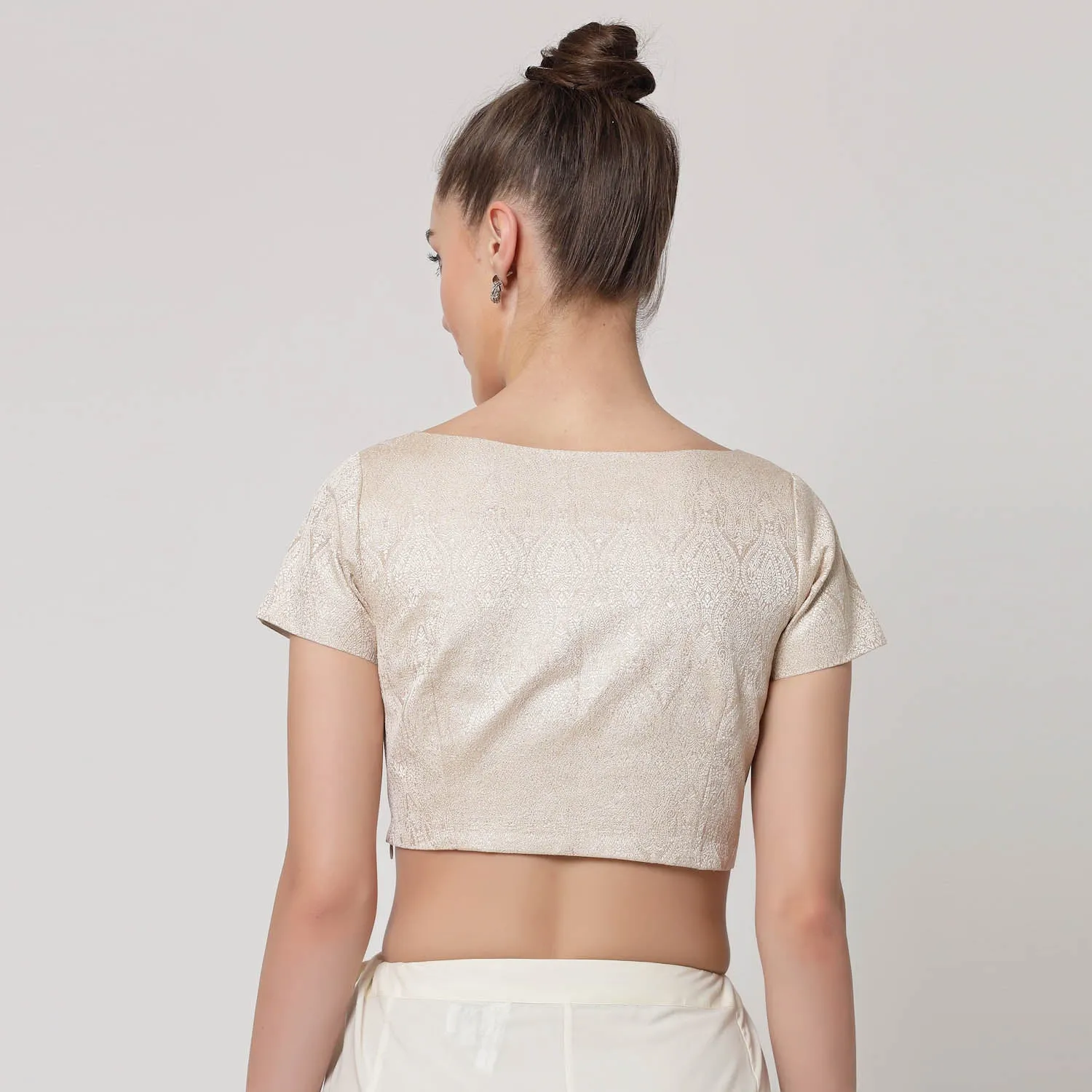 White Brocade Blouse
