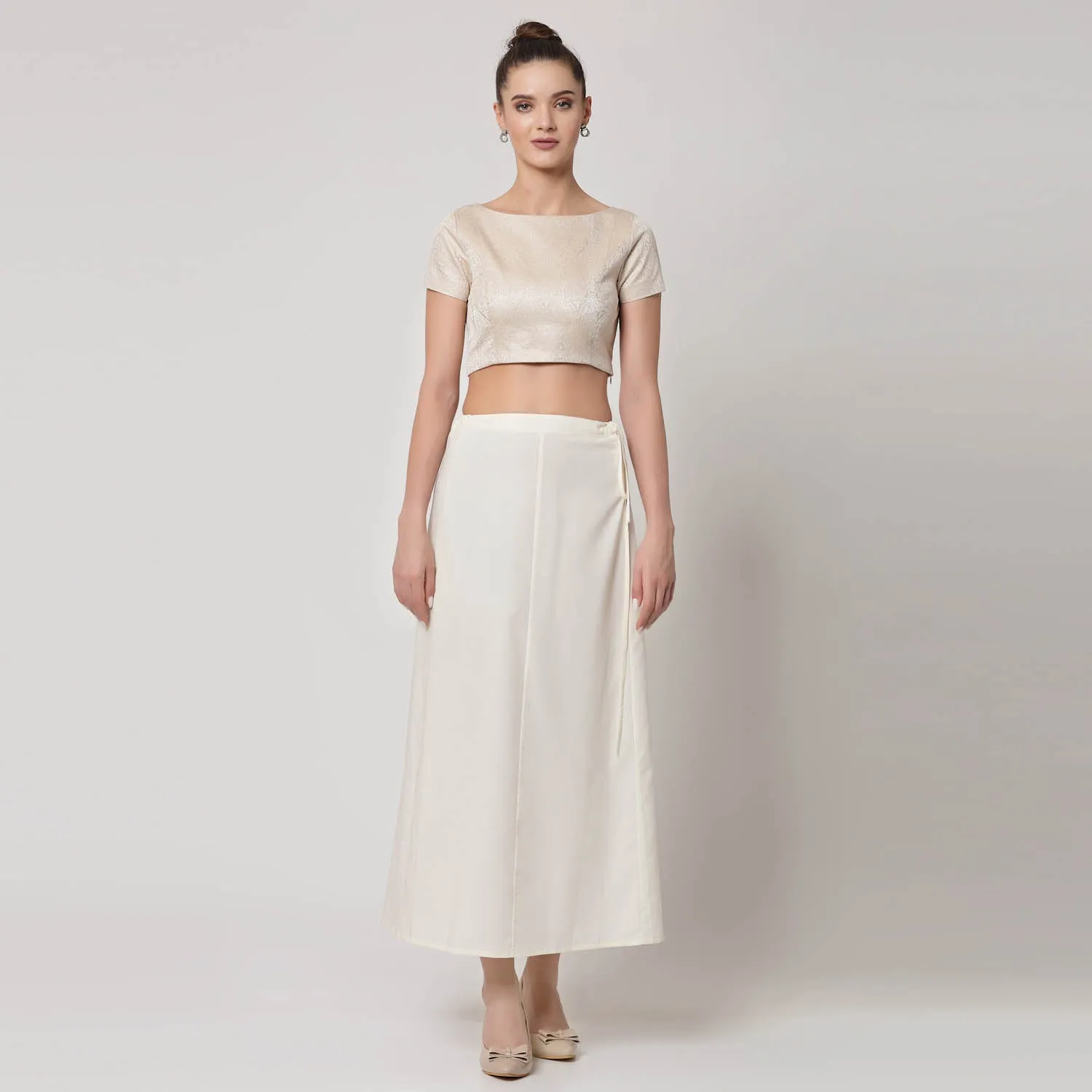 White Brocade Blouse