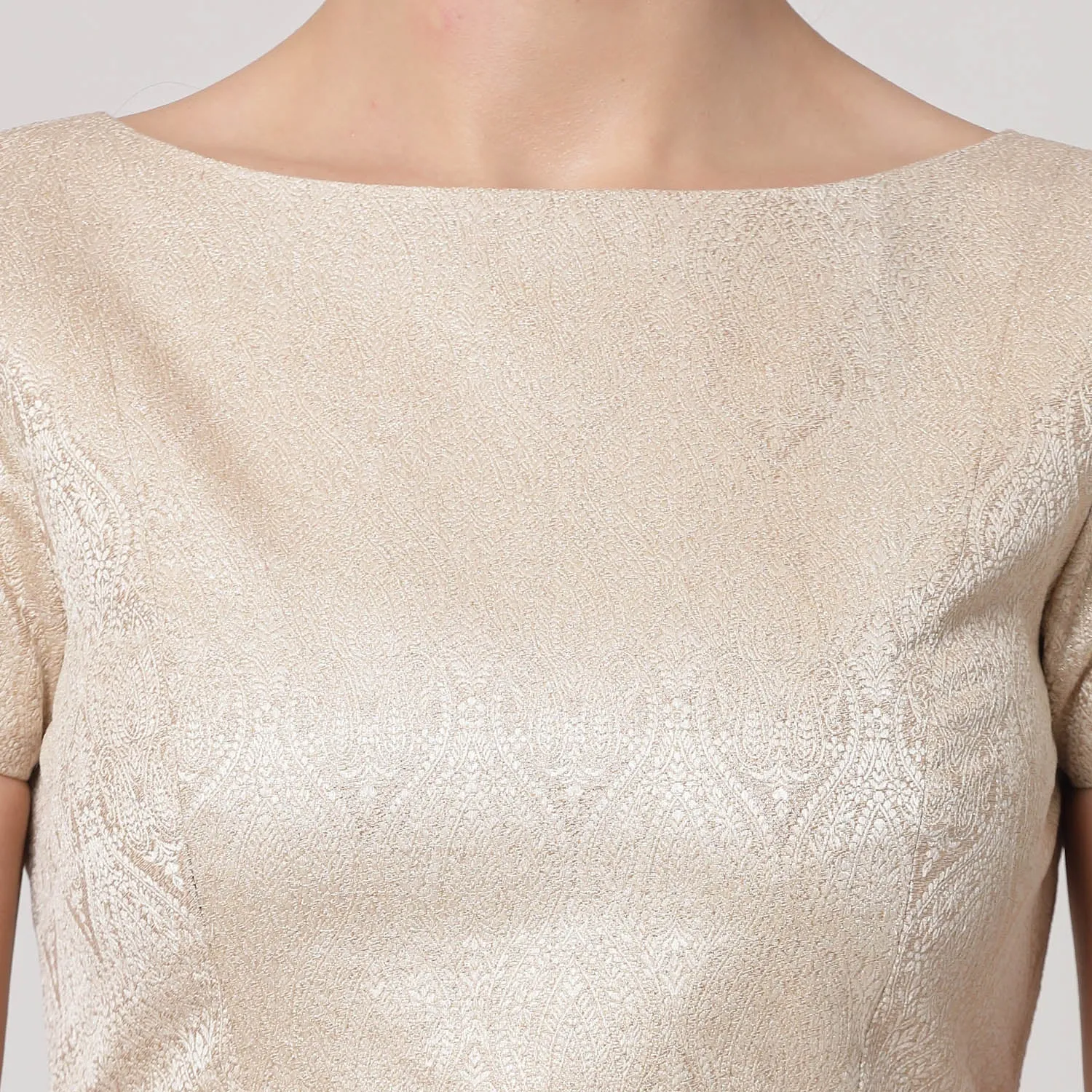 White Brocade Blouse