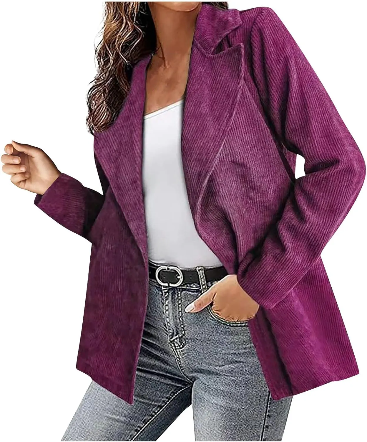Women's Casual Blazer Fashion Long Sleeve Print Color Coat Open Front Suit Jacket Blazers for Work Casual