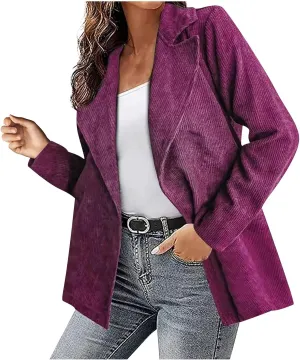 Women's Casual Blazer Fashion Long Sleeve Print Color Coat Open Front Suit Jacket Blazers for Work Casual