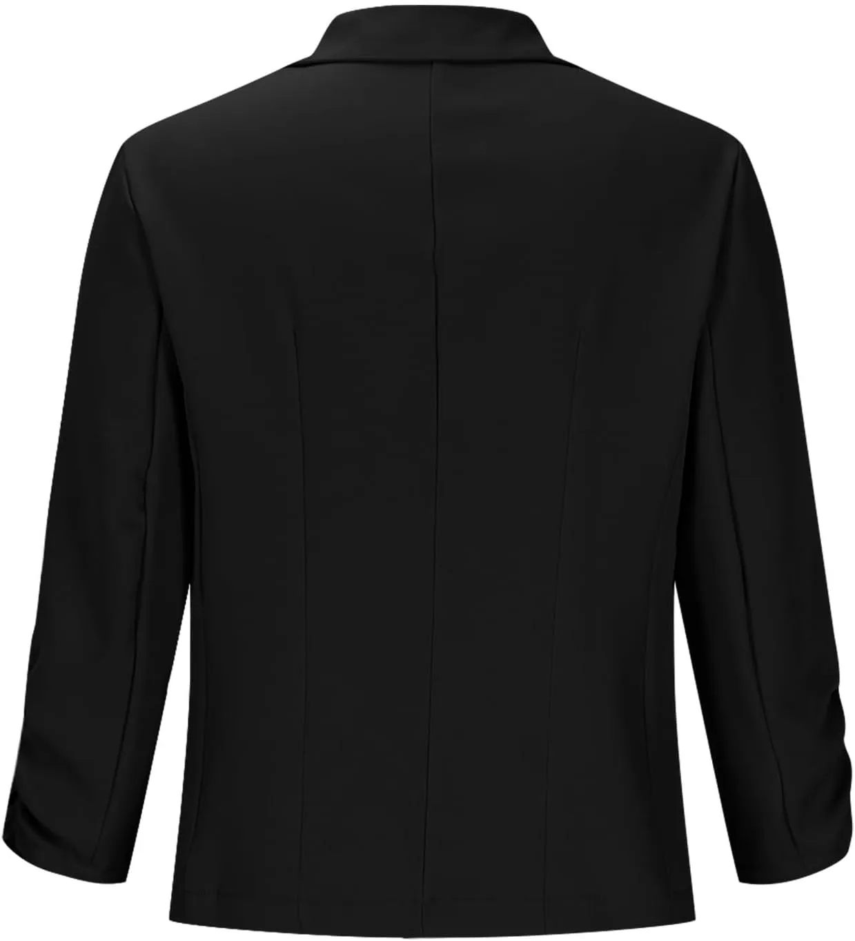 Womens Ruched 3/4 Sleeve Blazers Business Casual Suit Jacket Elegant Slim Fit Work Office Blazer with Padded Shoulder