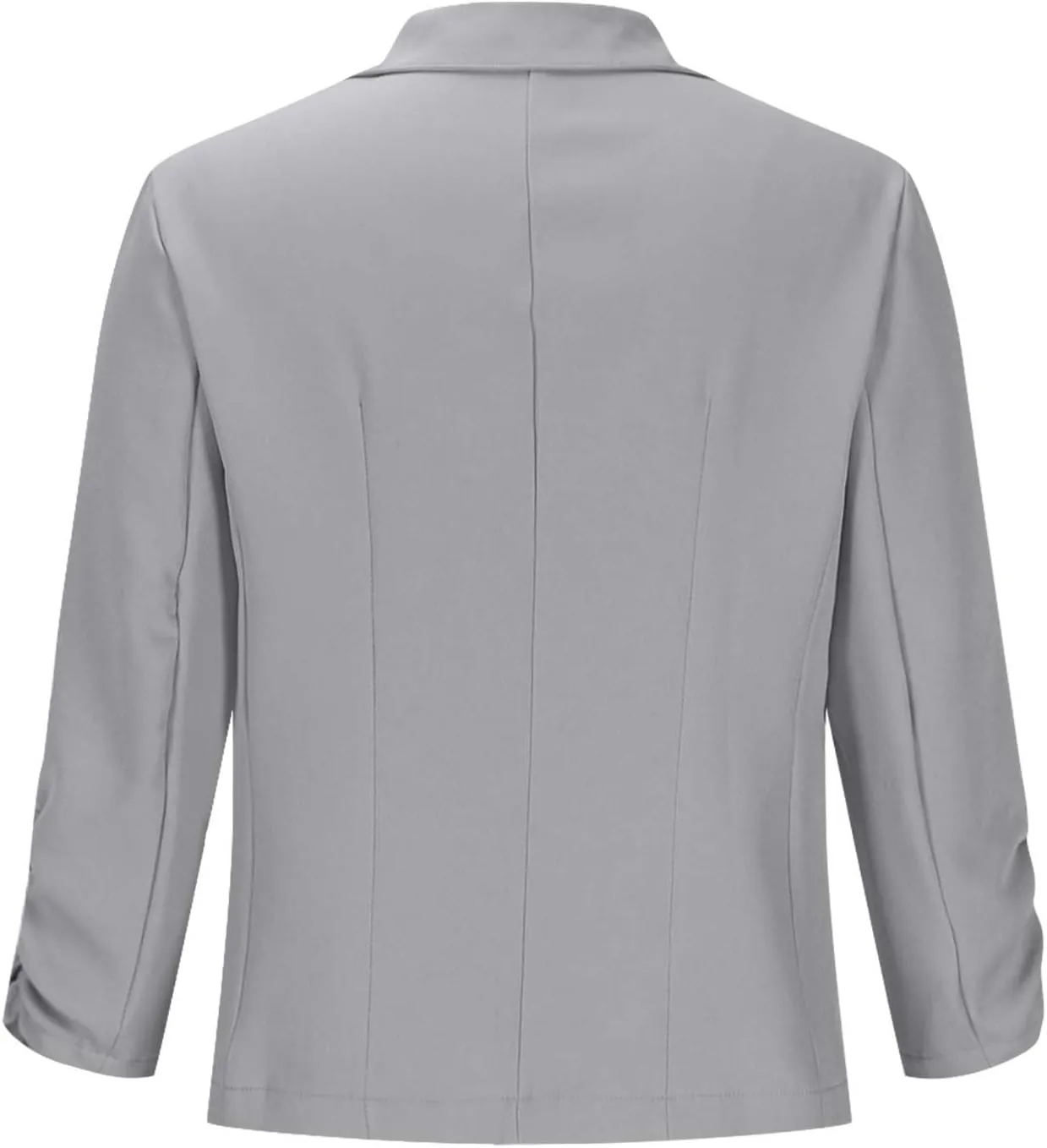 Womens Ruched 3/4 Sleeve Blazers Business Casual Suit Jacket Elegant Slim Fit Work Office Blazer with Padded Shoulder